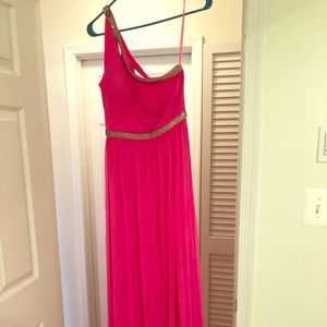 Hot pink prom dress